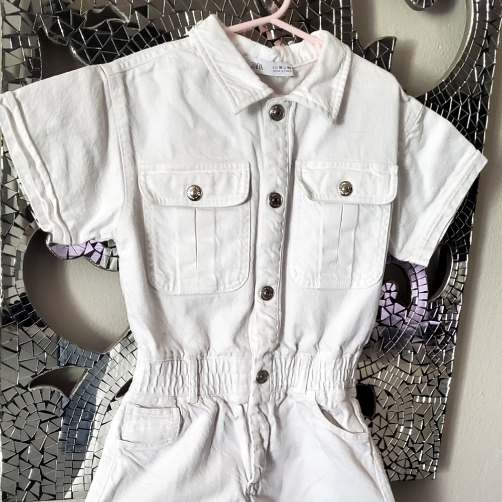 Zara girls white jumper size 10